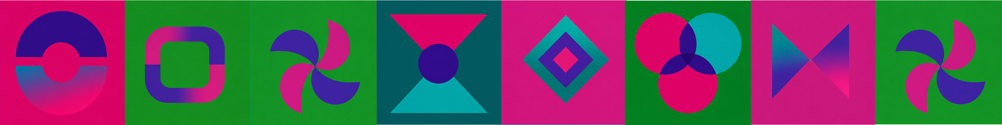 A strip of ring segments that decode to the word CREATIVE